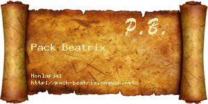 Pack Beatrix névjegykártya