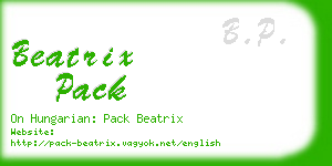 beatrix pack business card